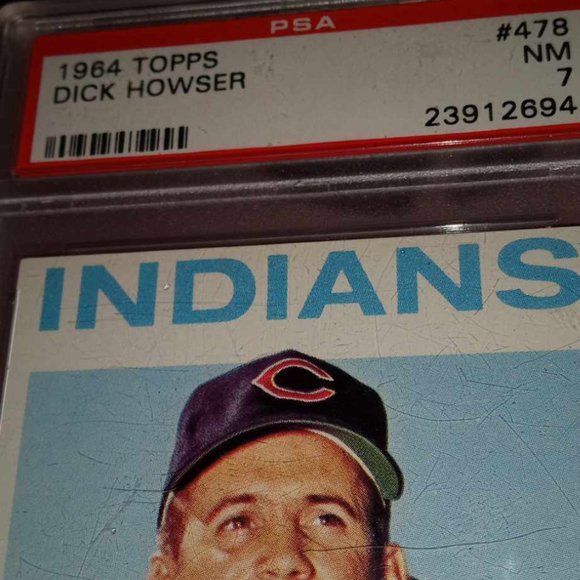 1964 Topps Dick Howser Indians #478 Baseball Card PSA Graded NM 7 NEAR MINT - Picture 2 of 2